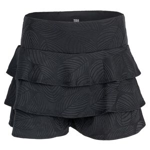 Tail Women's Court small Tiered Ruffle Tennis Skort Fading Leaves Onyx Black